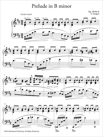 Prelude in B minor Op. 28 No. 6 - Frederic Chopin - Muzibook Publishing