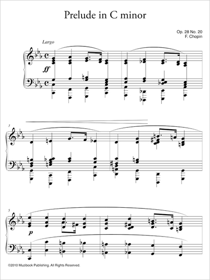 Prelude in C minor Op. 28 No. 20 - Frederic Chopin - Muzibook Publishing