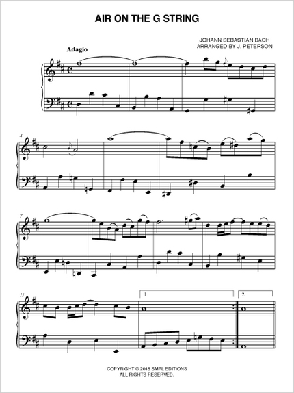 Air on the G String (Easy Piano) - Johann Sebastian Bach - SMPL