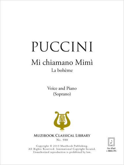 Mi chiamano Mimì - Giacomo Puccini - Muzibook Publishing