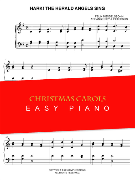 Hark! The Herald Angels Sing (Easy Piano) - Felix Mendelssohn - SMPL