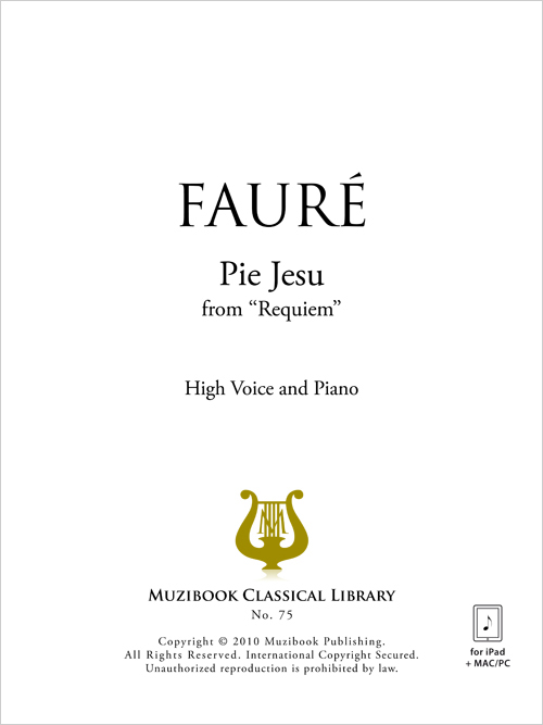 Pie Jesu Voice and Piano Gabriel Fauré (EAN13 9786000014476