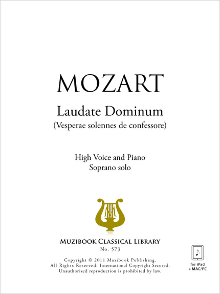Laudate Dominum - Wolfgang Amadeus Mozart - Muzibook Publishing