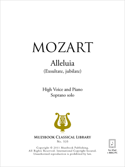 Alleluia - Wolfgang Amadeus Mozart - Muzibook Publishing