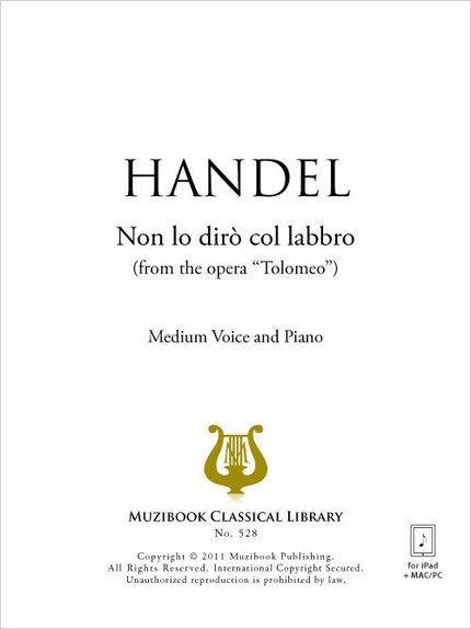 Non lo dirò col labbro - Georg Friedrich Handel - Muzibook Publishing