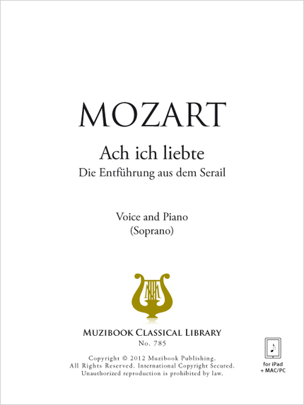 Ach ich liebte - Wolfgang Amadeus Mozart - Muzibook Publishing