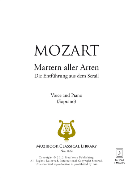 Martern aller Arten - Wolfgang Amadeus Mozart - Muzibook Publishing