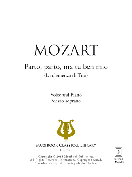 Parto, parto, ma tu ben mio - Wolfgang Amadeus Mozart - Muzibook Publishing