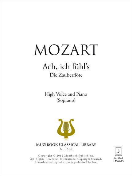 Ach, ich fühl's - Wolfgang Amadeus Mozart - Muzibook Publishing