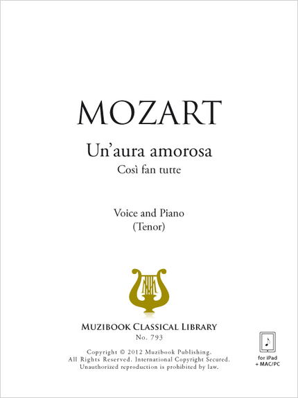 Un'aura amorosa - Wolfgang Amadeus Mozart - Muzibook Publishing