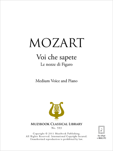 Voi che sapete - Wolfgang Amadeus Mozart - Muzibook Publishing