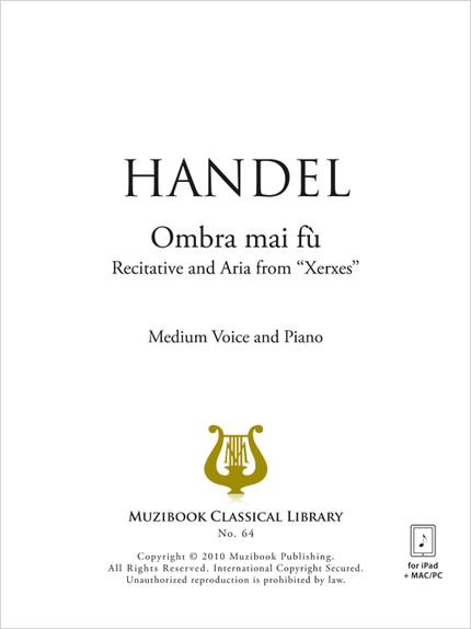 Ombra mai fù - Recitative and Aria - Georg Friedrich Handel - Muzibook Publishing