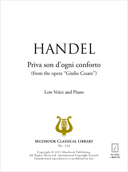 Priva son d'ogni conforto - Georg Friedrich Handel - Muzibook Publishing