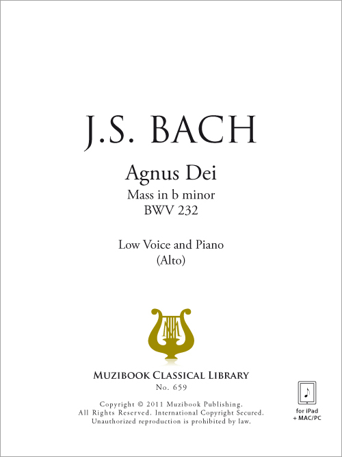 Agnus Dei Voice And Piano Johann Sebastian Bach Ean13 3700681103621 Sheet Music Place