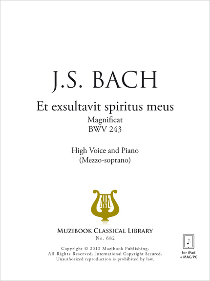Et exsultavit spiritus meus - Johann Sebastian Bach - Muzibook Publishing