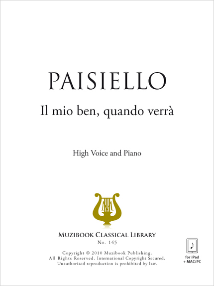 Il mio ben quando verrà - Giovanni Paisiello - Muzibook Publishing