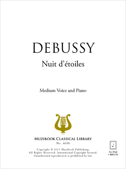 Nuit D Etoiles Medium Voice And Piano Claude Debussy Ean13 Sheet Music Place
