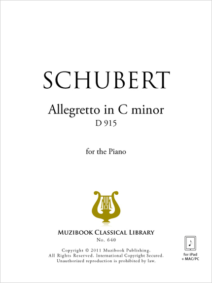 Allegretto in C minor D 915 - Franz Schubert - Muzibook Publishing