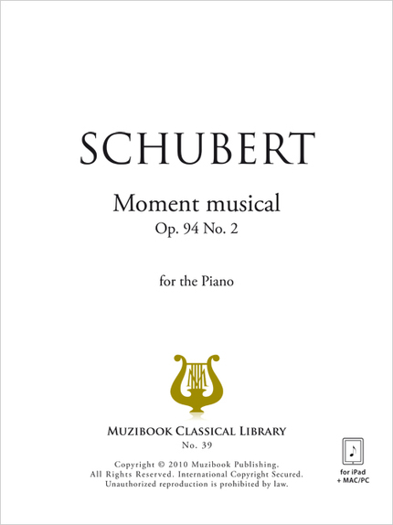 Moment musical Op. 94 No. 2 - Franz Schubert - Muzibook Publishing