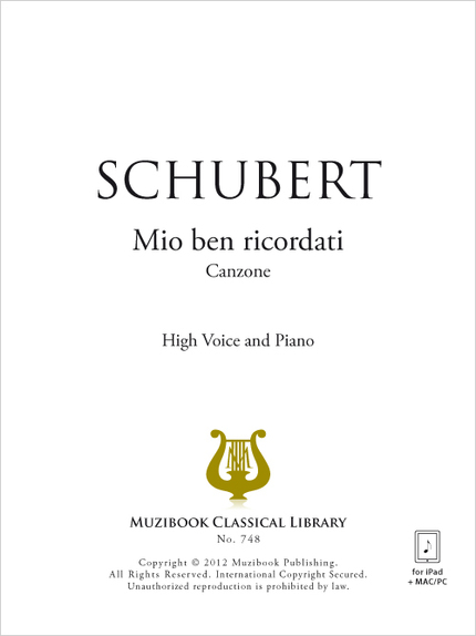 Mio ben ricordati - Franz Schubert - Muzibook Publishing