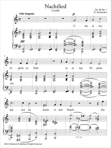 Nachtlied Op. 96 No. 1 - Robert Schumann - Muzibook Publishing