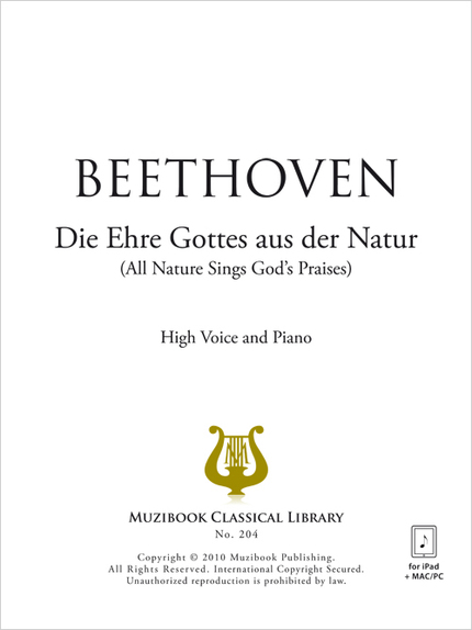 Die Ehre Gottes aus der Natur Op. 48 No. 4 - Ludwig Van Beethoven - Muzibook Publishing