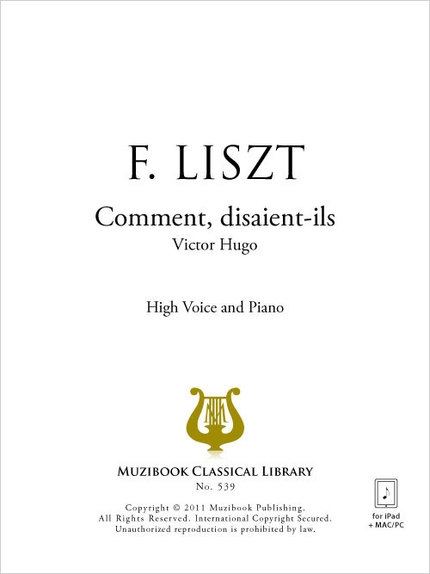 Comment, disaient-ils - Franz Liszt - Muzibook Publishing