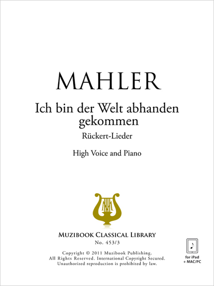 Ich bin der Welt abhanden gekommen - Gustav Mahler - Muzibook Publishing