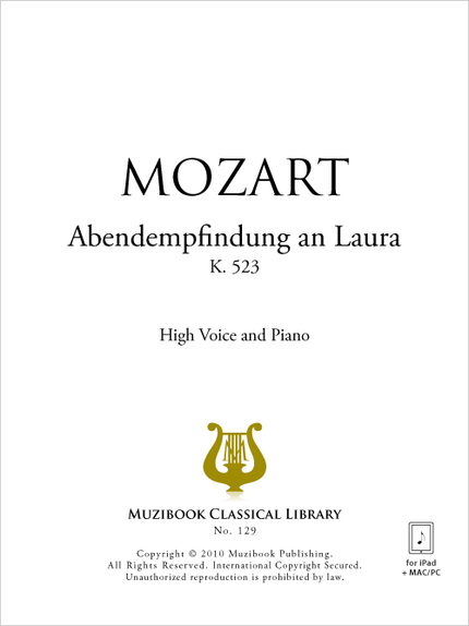 Abendempfindung an Laura - Wolfgang Amadeus Mozart - Muzibook Publishing