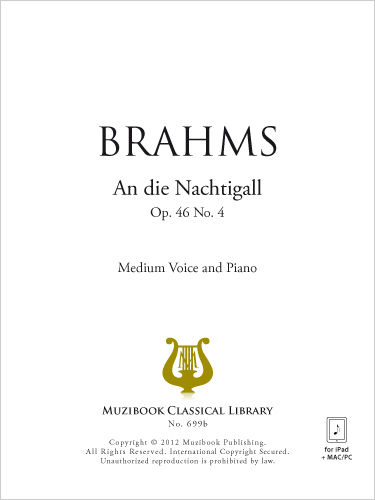 An die Nachtigall - Johannes Brahms - Muzibook Publishing