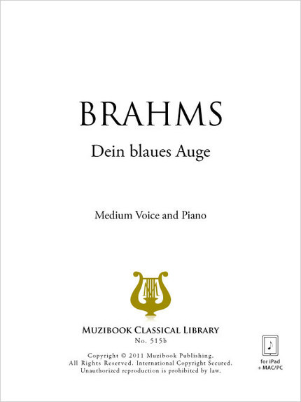 Dein blaues Auge - Johannes Brahms - Muzibook Publishing