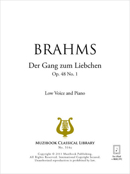 Der Gang zum Liebchen - Johannes Brahms - Muzibook Publishing