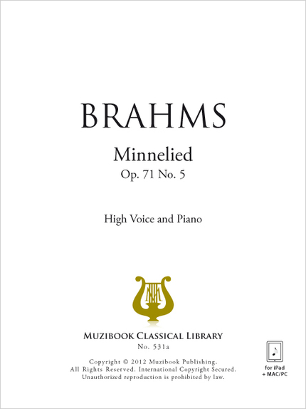 Minnelied - Johannes Brahms - Muzibook Publishing