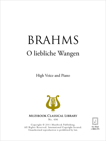 O liebliche Wangen - Johannes Brahms - Muzibook Publishing