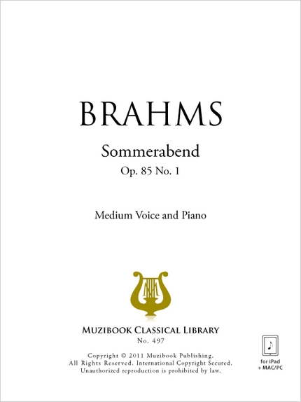 Sommerabend - Johannes Brahms - Muzibook Publishing