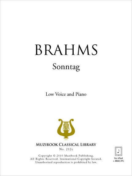 Sonntag - Johannes Brahms - Muzibook Publishing