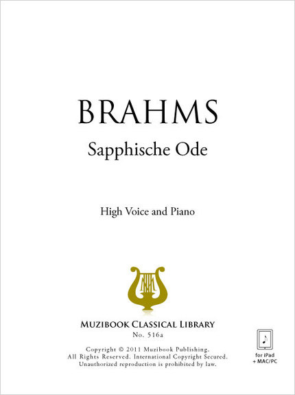 Sapphische Ode - Johannes Brahms - Muzibook Publishing