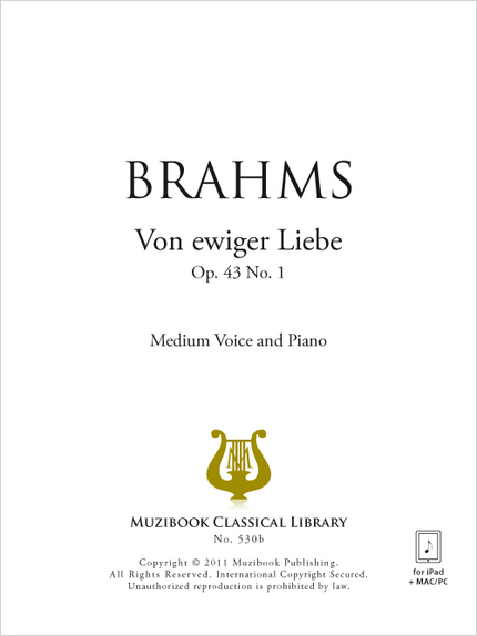 Von ewiger Liebe - Johannes Brahms - Muzibook Publishing