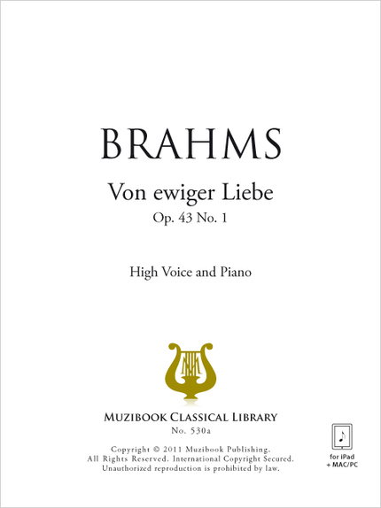 Von ewiger Liebe - Johannes Brahms - Muzibook Publishing