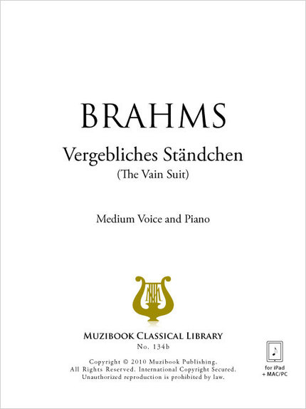 Vergebliches Ständchen - Johannes Brahms - Muzibook Publishing
