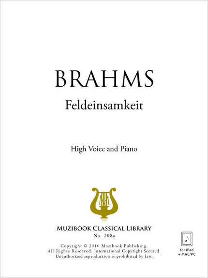 Feldeinsamkeit - Johannes Brahms - Muzibook Publishing