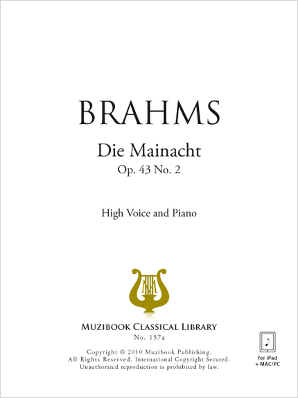 Die Mainacht - Johannes Brahms - Muzibook Publishing