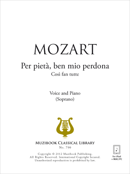Per pietà, ben mio perdona - Wolfgang Amadeus Mozart - Muzibook Publishing
