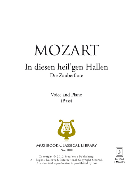In diesen heil'gen Hallen - Wolfgang Amadeus Mozart - Muzibook Publishing