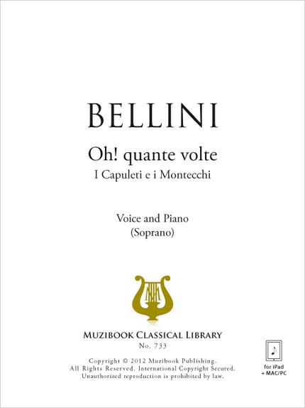 Oh! quante volte - Vincenzo Bellini - Muzibook Publishing