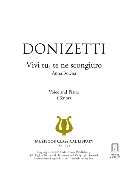 Vivi tu, te ne scongiuro - Gaetano Donizetti - Muzibook Publishing