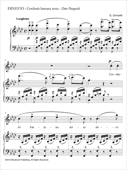Cercherò lontana terra - Gaetano Donizetti - Muzibook Publishing