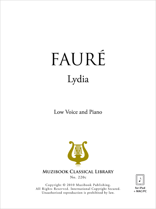 Lydia Low Voice and Piano Gabriel Fauré (EAN13 3700681100644
