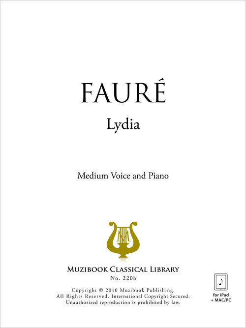 Lydia Medium Voice and Piano Gabriel Fauré (EAN13 9786000015701
