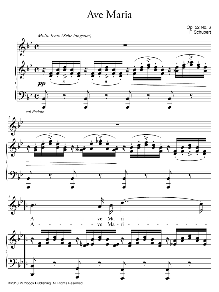 Ave Maria Op 52 No 6 Latin Version High Voice And Piano Franz Schubert Ean13 Sheet Music Place